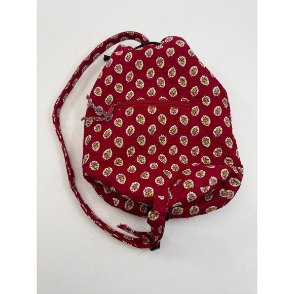 Vintage Vera Bradley Quilted Mini Backpack Red Leaf 1997 Granny Cottage